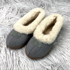 UGG Rylan blue wool slippers with sheepskin lining, women’s Sz 9